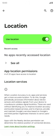 Press App location permissions. Press App location permissions.