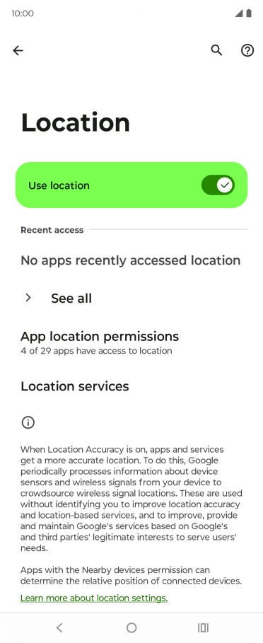 Press App location permissions. Press App location permissions.