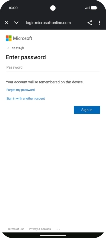 Press Password and key in the password for your email account. Press Password and key in the password for your email account.