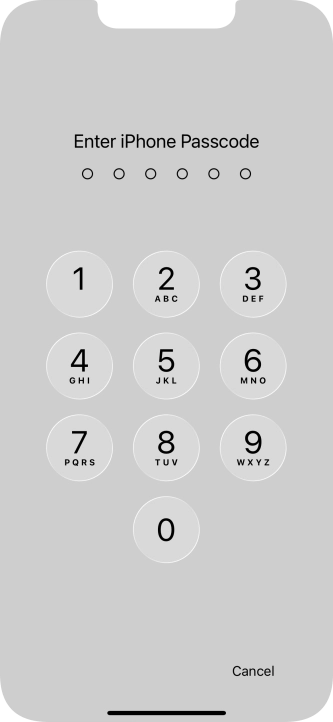 Use the phone lock code you created.