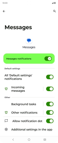 Press Incoming messages.