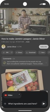 Follow the instructions on the screen to type or speak the required question for the video. Follow the instructions on the screen to type or speak the required question for the video.