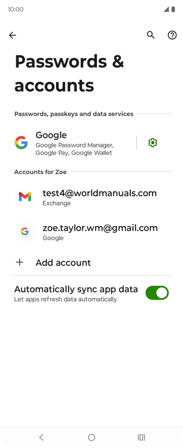 Press the required email account. Press the required email account.