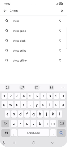 Key in the name or subject of the required app and press the search icon.