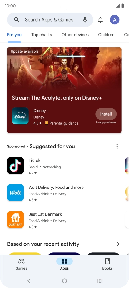 Press the profile icon.