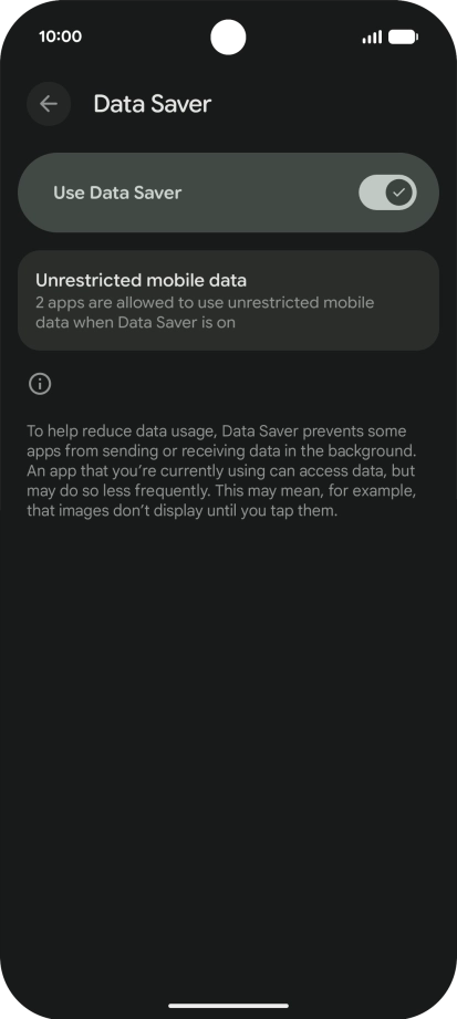 Press Unrestricted mobile data.