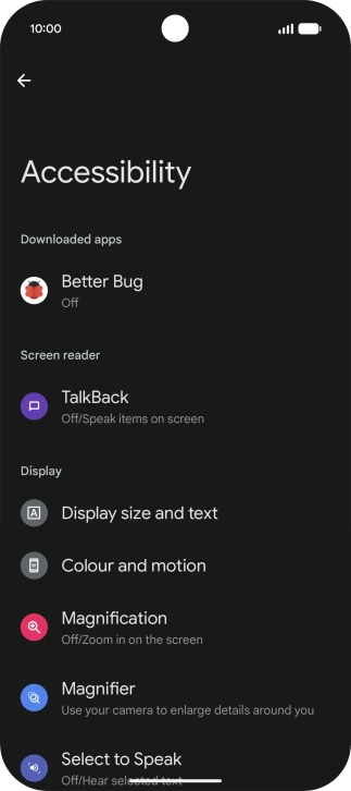 Press TalkBack and follow the instructions on the screen to select the required settings. Press TalkBack and follow the instructions on the screen to select the required settings.