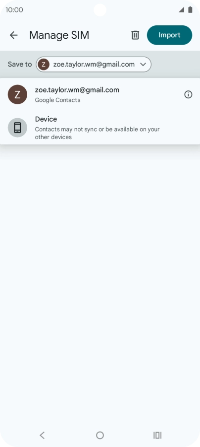 Press the required Google account.