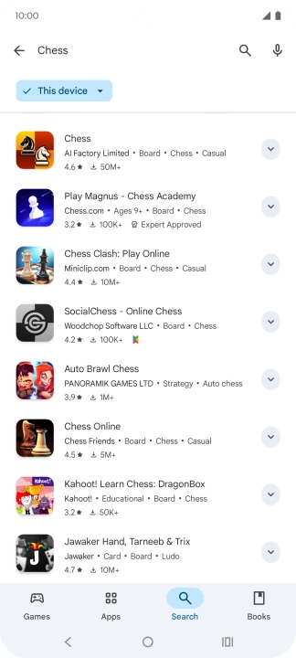 Press the required app.