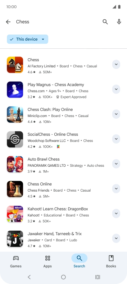 Press the required app.