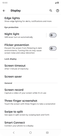 Press Screen timeout.