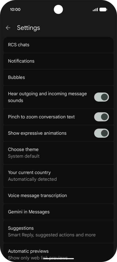 Press Gemini in Messages. Press Gemini in Messages.