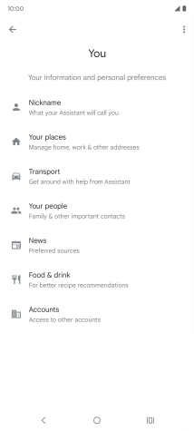 Press Nickname and follow the instructions on the screen to select phone owner settings.