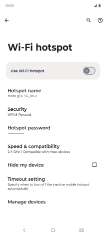Press Hotspot password.