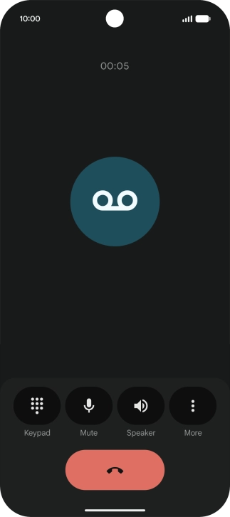 Press the end call icon.