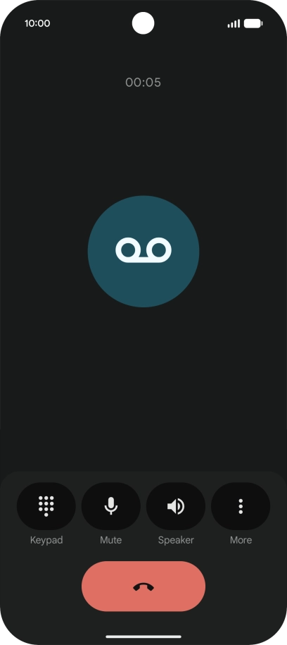 Press the end call icon.