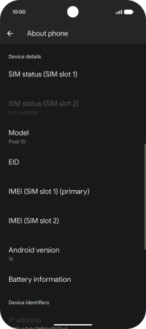 Press EID to see your phone’s EID number.