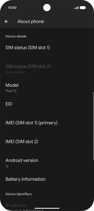 Press EID to see your phone’s EID number.