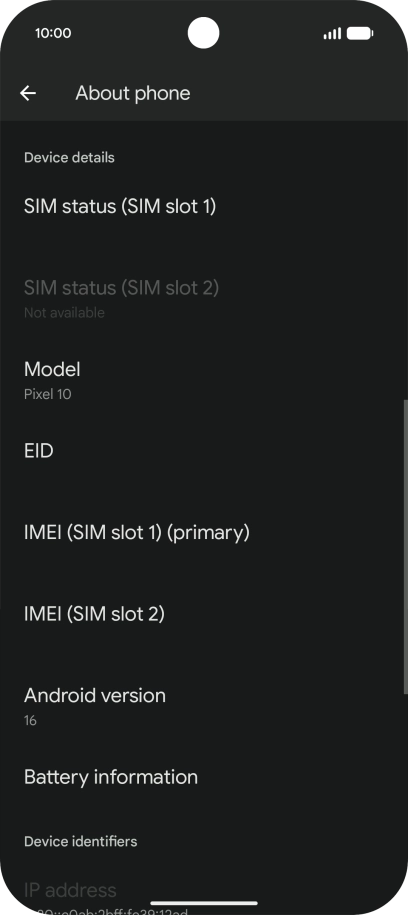 Press EID to see your phone’s EID number.