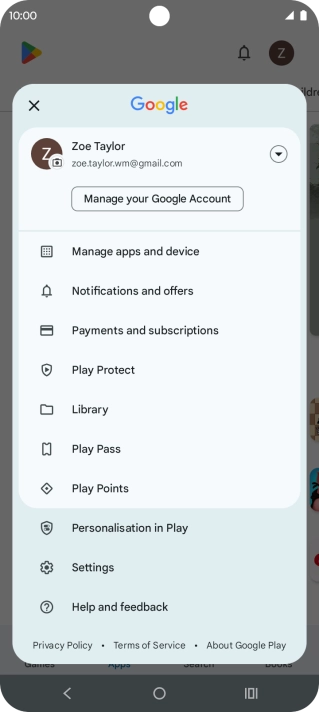 Press Manage apps and device.