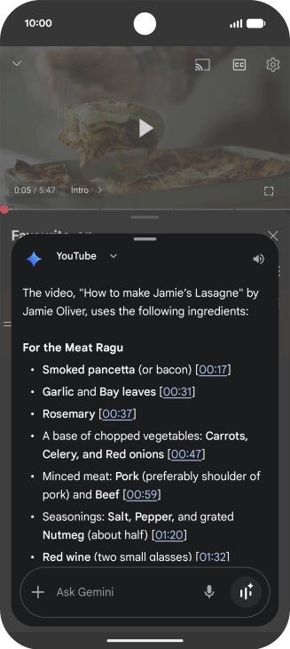 The answer from Gemini to your question is displayed. The answer from Gemini to your question is displayed.