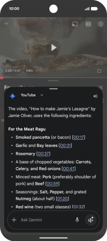 The answer from Gemini to your question is displayed. The answer from Gemini to your question is displayed.