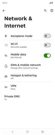 Press SIMs & mobile network.