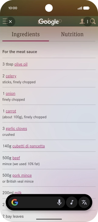 Press the translate icon. Press the translate icon.