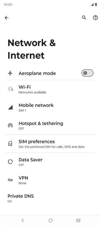 Press Mobile network. Press Mobile network.