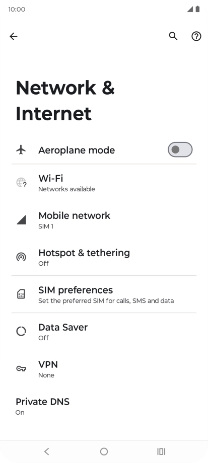 Press Mobile network. Press Mobile network.