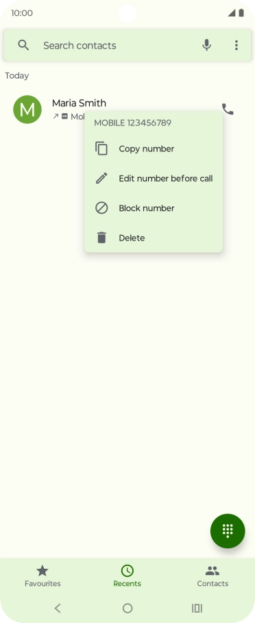 Press Block number. Press Block number.