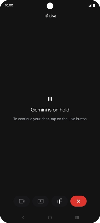 To resume the conversation, press the resume icon.