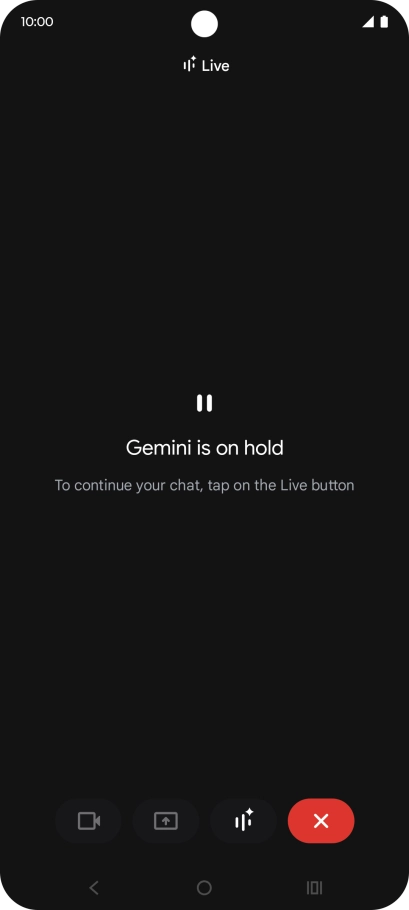 To resume the conversation, press the resume icon.