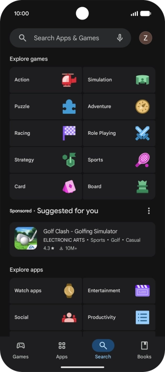 Press the search field. Press the search field.