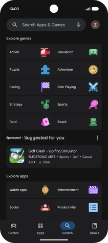 Press the search field. Press the search field.