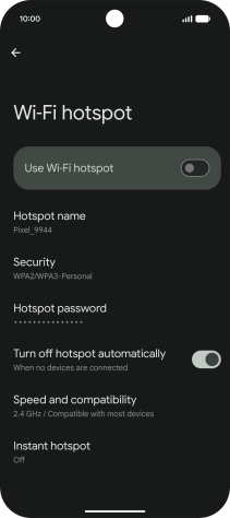 Press Hotspot name.