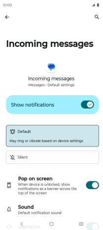 Press the indicator next to 