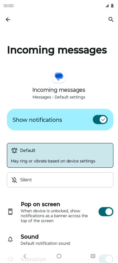 Press the indicator next to 