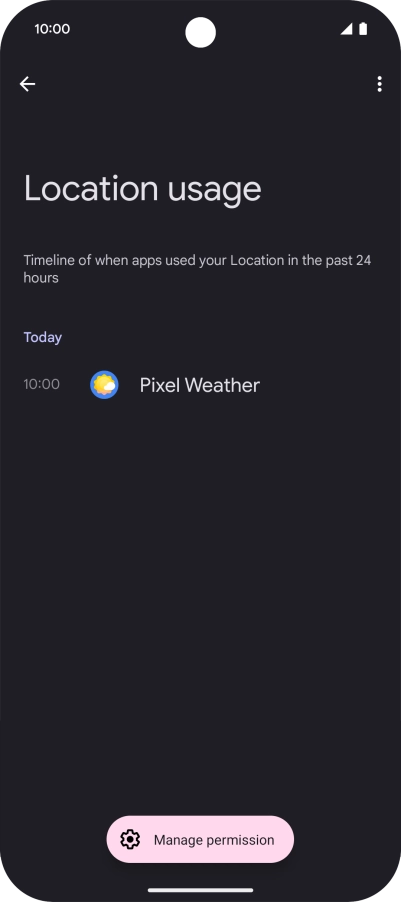 The total app activity for the selected phone function is displayed.