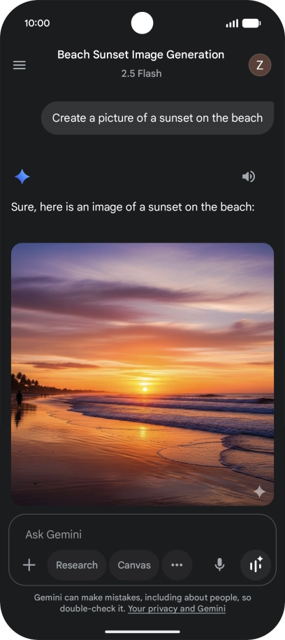 You can also ask Gemini to generate a picture based on your description. You can also ask Gemini to generate a picture based on your description.