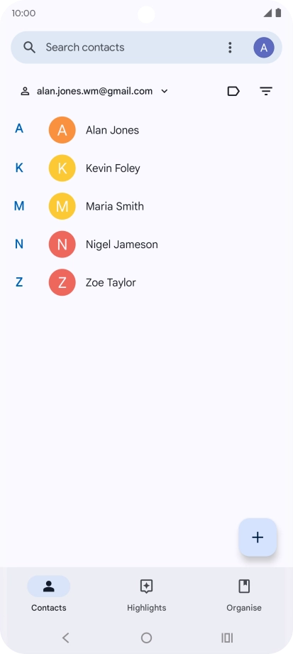 Press the new contact icon. Press the new contact icon.