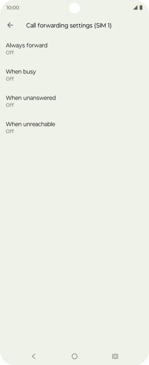 Press the required divert type.