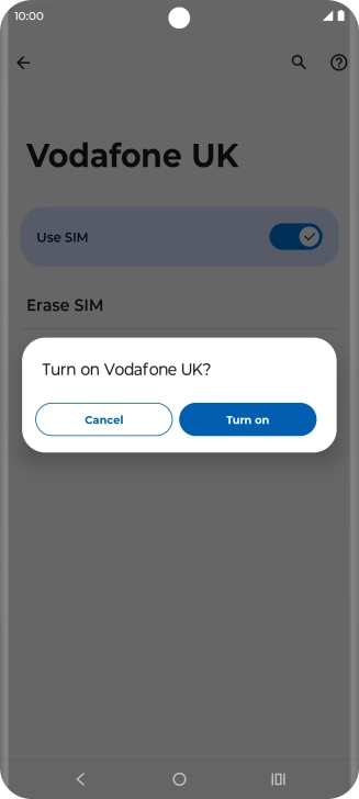 If you turn on use of the price plan, press Turn on. If you turn on use of the price plan, press Turn on.