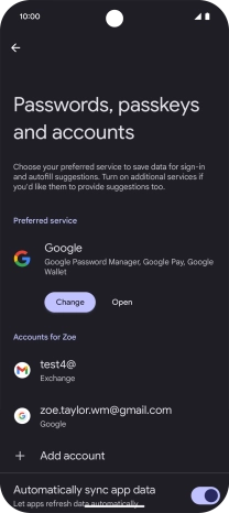 Press the required email account.