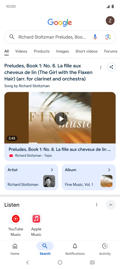 Follow the instructions on the screen to use the search results.