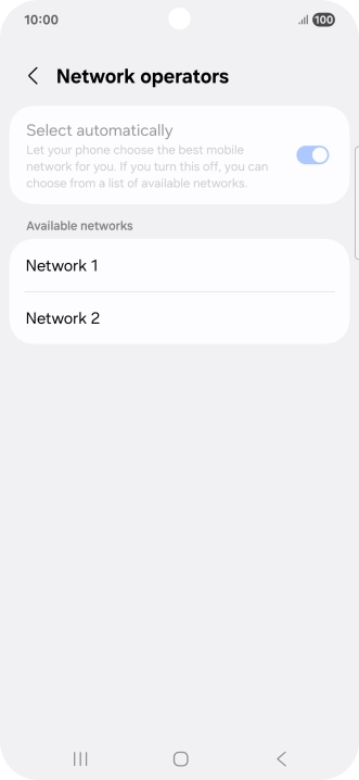 Press the required network.