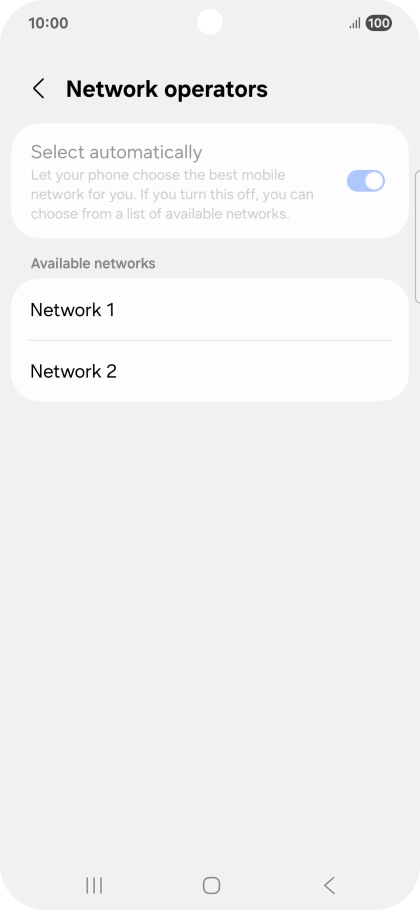 Press the required network.