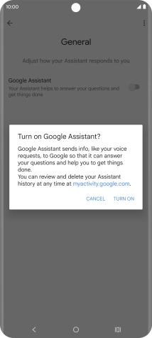If you turn on the function, press TURN ON.