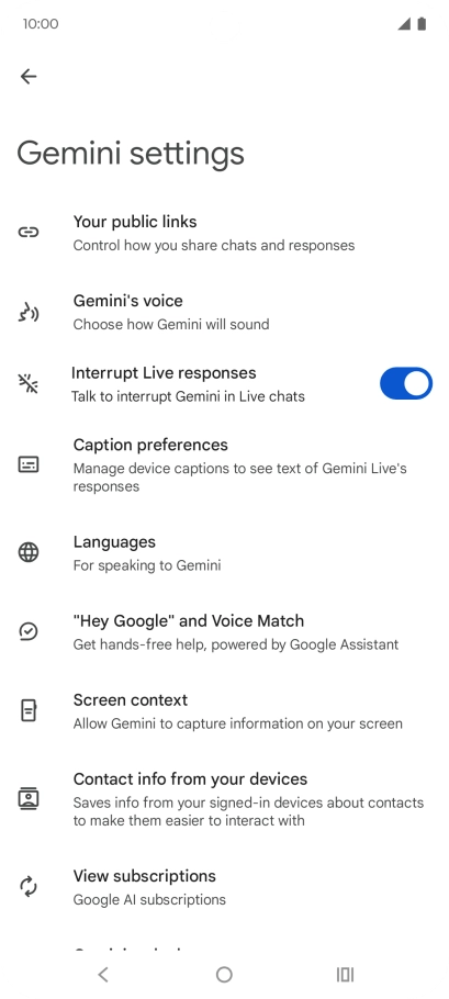 Follow the instructions on the screen to select the required settings.