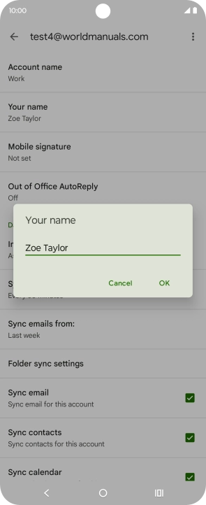 Key in the required sender name and press OK. Key in the required sender name and press OK.